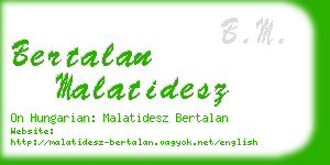 bertalan malatidesz business card